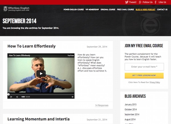 Effortless English Blog & Video podcast
