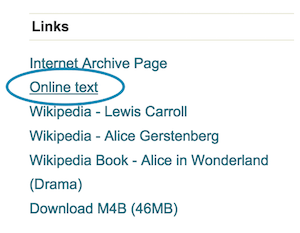 Online text link
